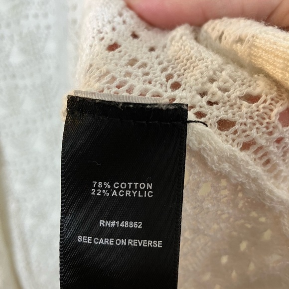 Torrid‎ Sz M Long Line Open Knit Duster White Short Sleeves Casual - Picture 2 of 7